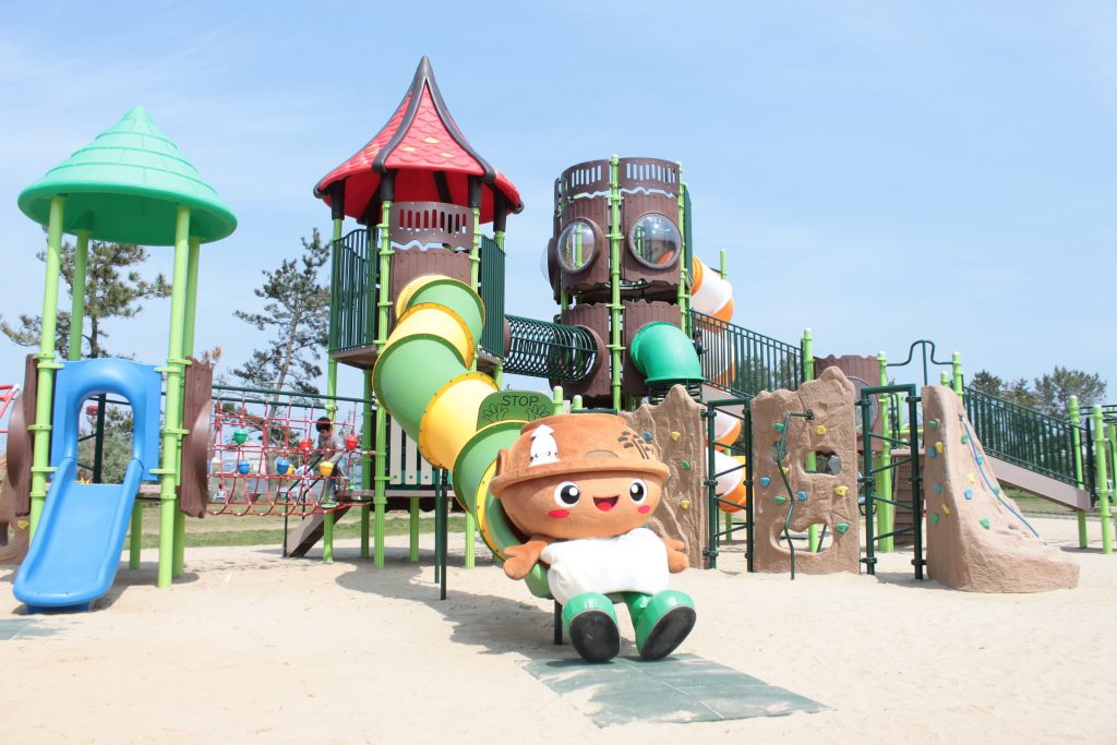 子どもに大人気！広い芝生広場に大型遊具のある”わんぱーく”《芦屋海浜公園》